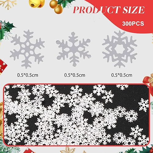 FloralGrace Lot de 300 mini flocons de neige en métal pour bricolage - 5 mm - Petits ornements de Noël - Petits flocons de neige - Blanc - Nail Gallerys