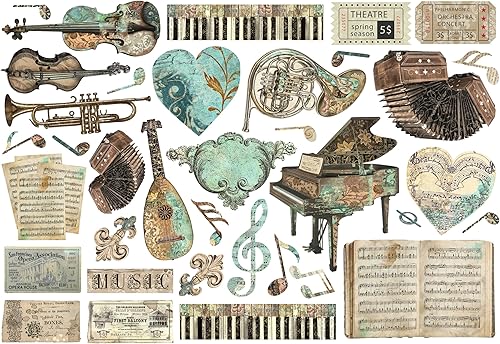 Stamperia - Éphémère pour le scrapbooking, les albums, la fabrication de cartes, le bullet journal et plus, les découpes de papier adhésives, faciles à appliquer, parfaites pour les loisirs, les - Nail Gallerys