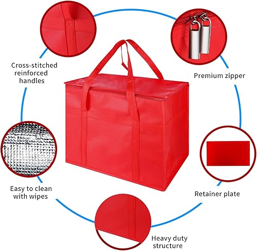 Seachrgif Lot de 2 grands sacs isothermes en matériau recyclé - Grand sac isotherme pliable avec fond renforcé - Extra stable - Idéal comme sac de courses, sac isotherme, glacière - Nail Gallerys