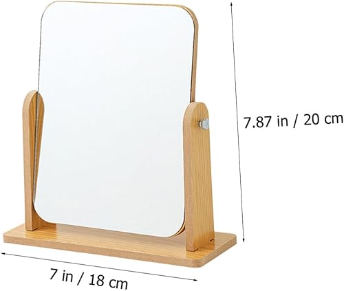 VALICLUD Miroir De Rotatif Salle De Bains Se Maquiller Miroir avec Support Rester Pivot Vrai Plaque Tournante Vanité Portative Miroir De Maquillage Miroir De Coiffeuse en Bois - Nail Gallerys