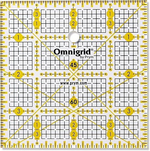 Prym 611472 Règle Universelle, 4x4 Pouces quadrillage, Plastique, Transparent, 4 x 4 inch - Nail Gallerys