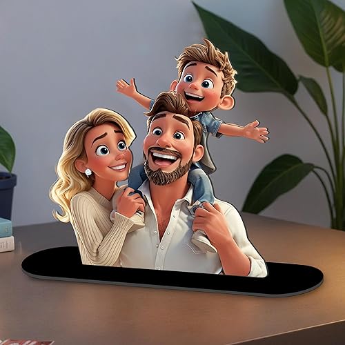 WERWAES Figurine de Bureau Personnalisée - Photo Transformée en Dessin Animé - Cadeau Unique pour Famille et Amis - Décoration Maison/Bureau - Souvenir Personnalisé - Nail Gallerys