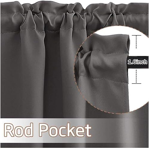 Highdi Lot de 2 Rideaux Cuisine Couleur Unie, Court à Passe Tringle Petit Rideau Courts pour Petite Fenêtre Salon Bistrot Rideau de Style Maison de Campagne (Noir,80 * 60cm) - Nail Gallerys