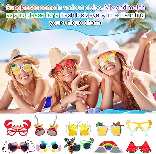 Theiuaoqwe 10 Lots de Accessoires Photobooth Comprenant Lunette Coeur Lunette Drole Lunettes Deguisement et Lunettes Fantaisie Idéaux pour les Photos sur la Plage ou dans un Kiosque Photo - Nail Gallerys
