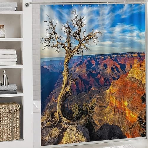 Lot de 4 rideaux de douche avec tapis de bain, imperméable ensemble d'accessoires de salle de bain, Belle Automne Forêt Feuilles Tombées Chemin , tapis en forme de U et housse d'abattant de toilette - Nail Gallerys