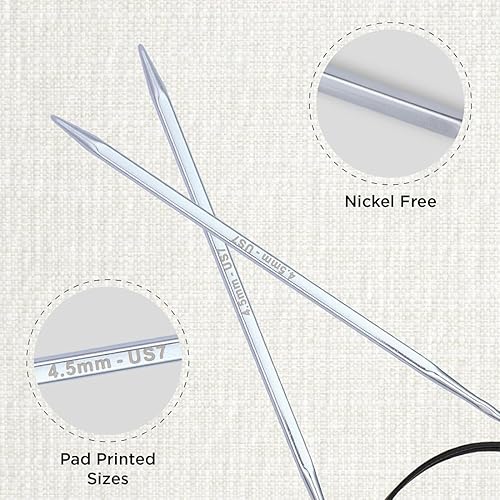KnitPro 60 cm x 4,5 mm Nova Cubics Aiguilles circulaires Fixes en Laiton Brillant - Nail Gallerys