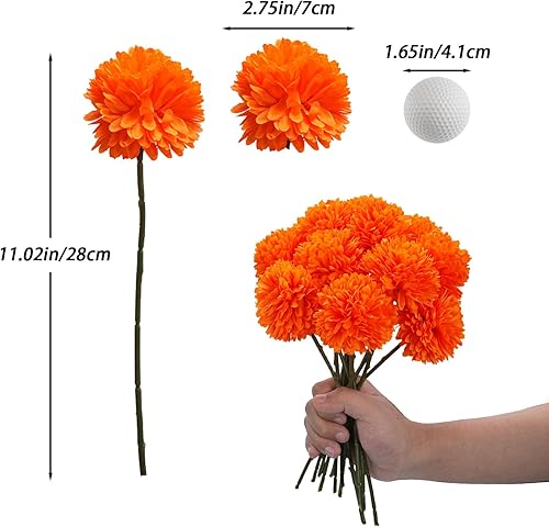 Minnhua 12 Pièces Hortensia Artificielle, Soie Fleur Artificielle Deco, Réaliste Fausse Fleur, Fleurs Artificielles Cimetiere pour La Maison Garden Party Office Décoration (Orange) - Nail Gallerys