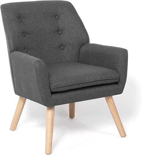 IDMarket - Fauteuil scandinave NAT en Tissu Gris Anthracite - Nail Gallerys