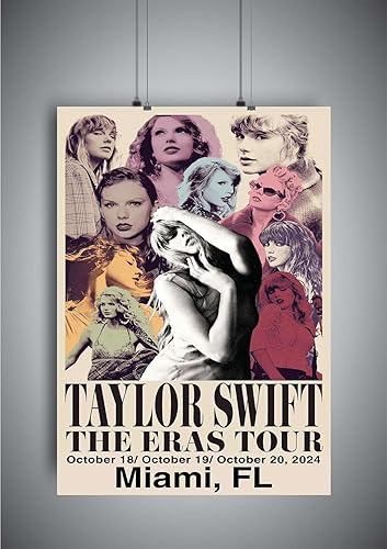 Poster affiche TAYLOR SWIFT The Eras Tour MIAMI, FL 2024 Classic Movie Original Film - Nail Gallerys