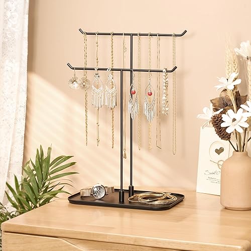 Josmimic Présentoir à bijoux pour colliers et bracelets, Porte Bijou en métal, cadeau pour femme, idéal pour la maison, la chambre à coucher ou la coiffeuse, doré - Nail Gallerys