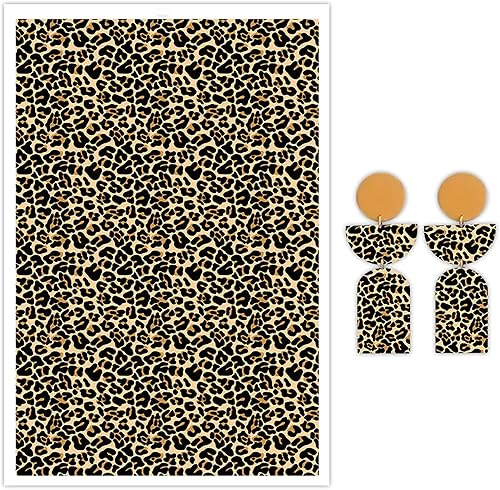 Lot de 10 feuilles de papier de transfert pour argile polymère, motif léopard soluble dans l'eau, feuilles de transfert jetables pour loisirs créatifs, boucles d'oreilles en céramique douce, bijoux et - Nail Gallerys