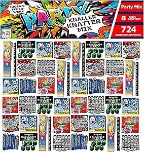 h2i Knaller Knatter Premium Mix | 724 pièces | 8 triées et sélectionnées à la main | Plaisir de fête pour petits et grands I pour le Nouvel An Halloween et les fêtes | Enfants & jeunes Feux d'artifice - Nail Gallerys