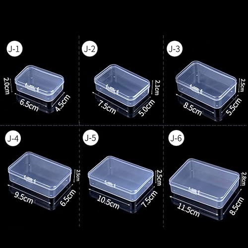 YSJJZRL Lot de 10 petites boîtes de rangement en plastique PP transparent avec couvercle à charnière pour le stockage de petits articles, travaux manuels (J-5/10,5 x 7,5 x 2,5 cm) - Nail Gallerys