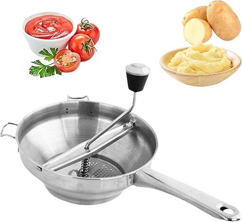 Moulin alimentaire rotatif de sécurité en acier inoxydable, manivelle avec poignée, moulin alimentaire polyvalent à suspendre au mur pour la mise en conserve de sauce tomate, compote de pommes, moulin - Nail Gallerys