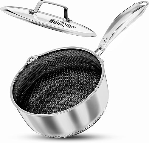 Poêle à Frire de Qualité Supérieure Avec Couvercle, Résistante Aux Rayures, Compatible Avec Toutes Les Plaques à Induction, Sans Produits Chimiques, Acier Inoxydable Super Antiadhésif (SSFP, 30 CM) - Nail Gallerys