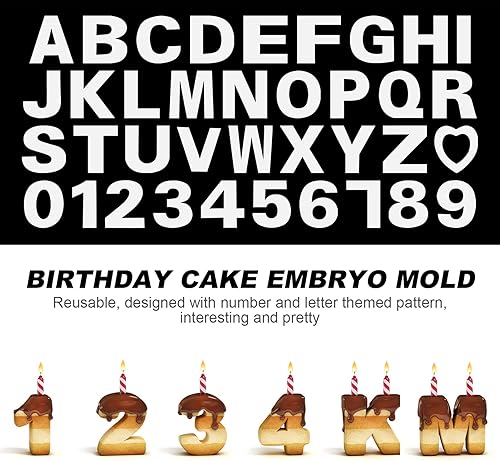 Yardwe Lettre Gâteau Pochoirs 1 Set Alphabet Cake Pochoirs A- Z Lettre 0-9 Modèles de Gateau DIY Un Moule de Coeur pour de Alphabet Gâteau Moule - Nail Gallerys