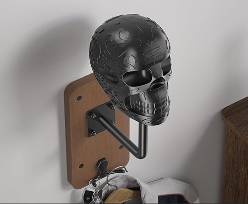 motofans Support mural pour casque – Crâne en métal massif, décoration tête de mort - Nail Gallerys