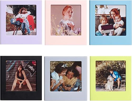 Lot de 6 cadres photo magnétiques carrés pour réfrigérateur, cadres photo magnétiques colorés pour Instax Square SQ40/SQ1/SQ20/SQ10/SQ6/SP-3, pour photos de 7,1 x 8,6 cm - Nail Gallerys