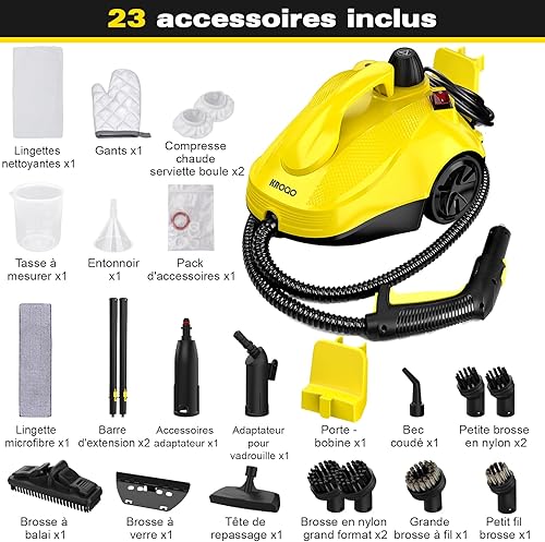 KROQO Nettoyeur vapeur multi-usages avec 23 accessoires, pour retirer le papier peint, le sol, la moquette, le canapé, les meubles rembourrés, la voiture, le carrelage, le rembourrage, la salle de - Nail Gallerys