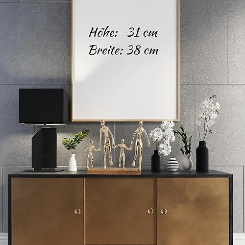 Lifestyle & More Sculpture moderne en forme de famille en métal sur socle en bois Argenté Largeur 38 cm Hauteur 31 cm - Nail Gallerys