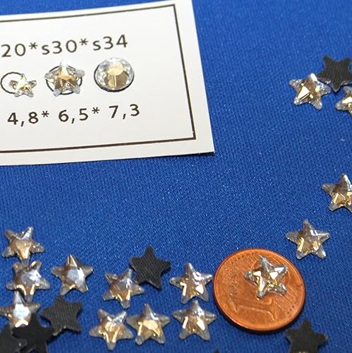 Strass Forme Etoile 6 mm Verre hotfix 30 pièces Couleur Cristal Bling - Nail Gallerys
