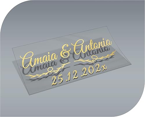 Autocollants vintage personnalisables avec nom et date pour invitations à un mariage, à un baptême, à des fiançailles, à une communion, à un anniversaire ou à une autre fête (Modèle 6) - Nail Gallerys