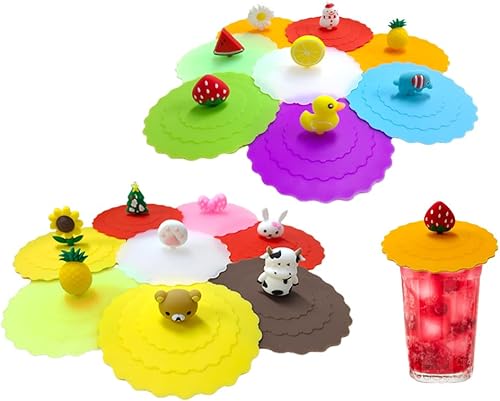 Anlising 16PCS Couvercle de Tasse en Silicone, Anti-Poussière Couvercle de Mug, Couvercle de Tasse en Silicone Réutilisables, Mug Couvercle Anti Poussière Cup Lid, pour Tasses à Café,Verres à Vin - Nail Gallerys