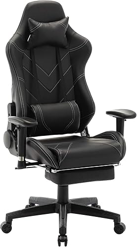 WOLTU Chaise Gaming Tissu Respirant pour l'été Ergonomique Fauteuil Gaming, Adultes Enfants Siege Gaming Gamer avec Repose-Pieds, Dossier Haut, Chaise Fauteuil Pivotant Bureau pour Livestream Noir - Nail Gallerys