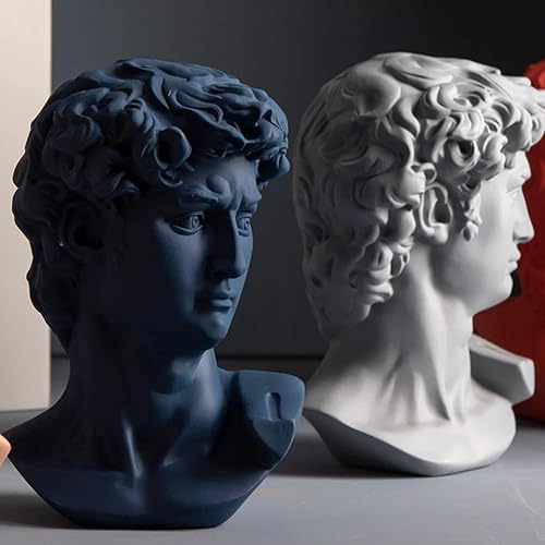 Bento Résine Statue Figure Head David, Classique Buste Grec Statue Figurine Sculpture Art Artisanat Accueil Décorations Ornements Croquis, Rose,E - Nail Gallerys
