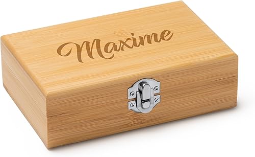 GRAVURE CONCEPT Coffret Sommelier Personnalisable - Boite en Bambou et 3 Accessoires en INOX et Bambou (TINTOS) - Nail Gallerys
