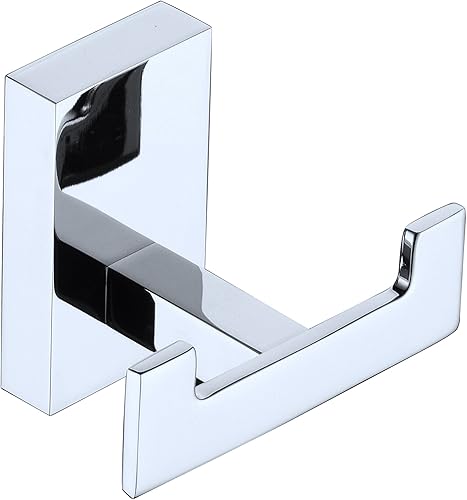 Beelee Crochet Mural Salle de Bains, Porte Serviette Patère Muraux avec crochets doubles en laiton, Chrome poli, BA9203 - Nail Gallerys