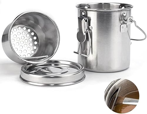 WENRERO Nettoyeur Pinceau en Acier Inoxydable Seau de Lavage Pinceau 9 * 8cm Nettoyeur de Pinceaux pour Artistes Seau de Lavage Brosse Portable avec Filtre pour Peintre à l'huile, Aquarelle - Nail Gallerys