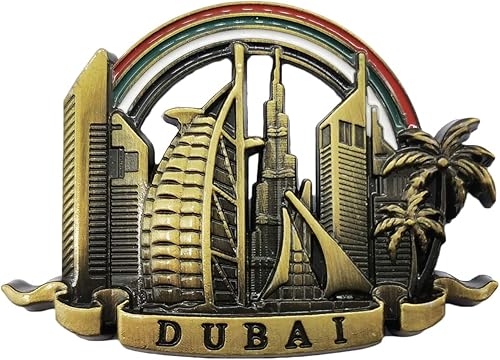 3D Dubaï Emirats Arabes Unis Réfrigérateur Souvenir en Métal Collection, Dubaï Aimant Réfrigérateur Cadeau Magnétique Autocollant À La Maison Cuisine Décoration - Nail Gallerys