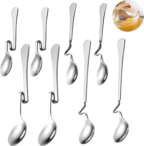 Cuillere Confiture Inox Cuillere a Miel Acier Cuillere a Miel En Verre Cuillère Acier Inoxydable Spirale Incurvée s'Adapte Plupart Tasses Peut Être Utilisée Pour Cuillères Confiture, Dessert Cocktail. - Nail Gallerys