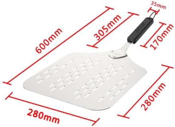 cozze Pelle à Pizza en Aluminium de 60 x 28 x 28 cm en Acier perforé - Nail Gallerys