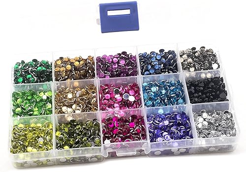 Summer-Ray Lot de 1 strass de 5 mm de couleurs assorties dans une boîte de rangement - Nail Gallerys