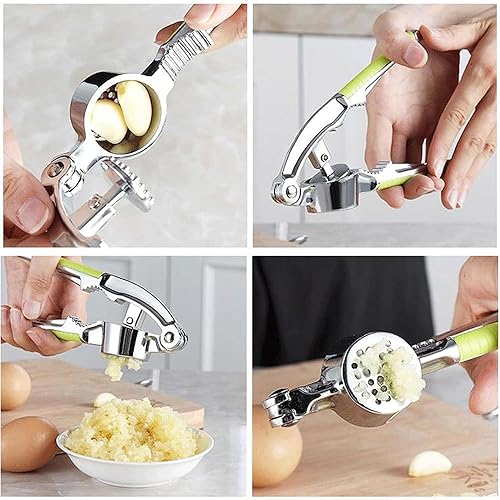 Presse Ail Manuel,2 en 1 Presse-Ail Broyeur Garlic Press avec et Brosse de Nettoyage Hachoir à Aile,Facile à Presser et Utiliser et à Nettoyer - Nail Gallerys