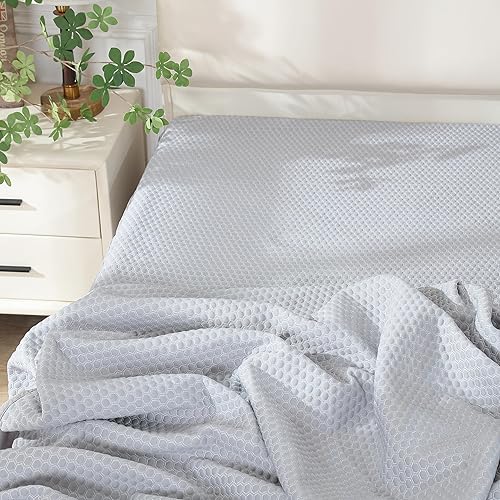 VHOME Drap Housse d'été - Cool Drap Léger et Respirant en Fibre de Refroidissement Arc pour Garder Votre Corps au Frais Pendant Les Sueurs Nocturnes (sans Taie d'oreiller) Gris 180x200cm - Nail Gallerys