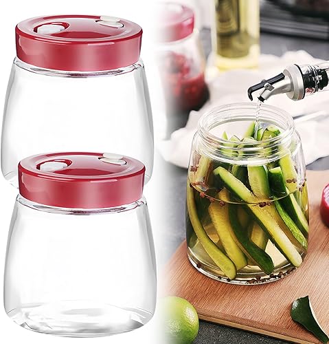 BYZESTY 2pcs Bocal De Fermentation 1000ml Bocaux De Fermentation avec Valve De Libération d'air, Bocal Fermentation Bocal en Verre Bocaux en Verre pour Faire des Cornichons Kimchi, De La Choucroute - Nail Gallerys