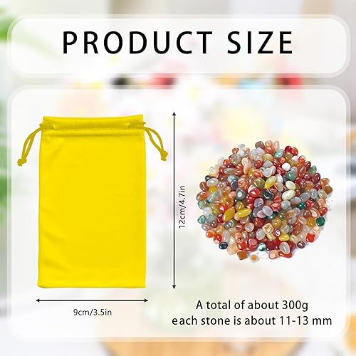 Eymobad Pierres précieuses pour enfants - Mélange de pierres précieuses colorées de 11 à 13 mm - Pour enfants - Pierres porte-bonheur - Pierres roulées - Agate naturelle - Mélange de pierres - Nail Gallerys