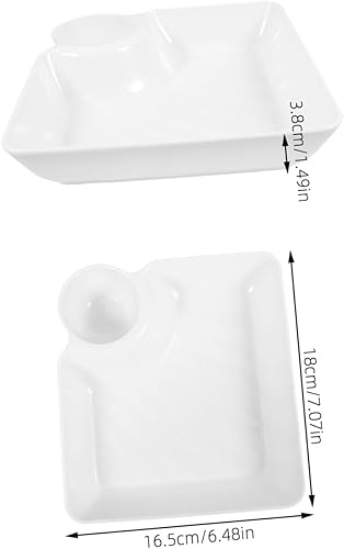 EXHUMKY 8pièces Plateau De Service Divisé Avec Compartiment À Sauce Assiettes Pratiques Pour Chips Et Sauces Pour Événements Sociaux Et Réunions Familiales - Nail Gallerys