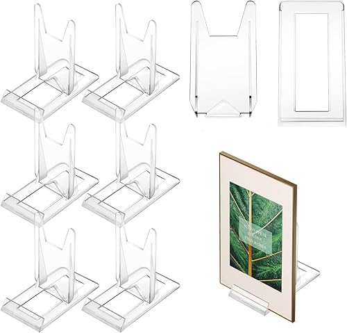 xutong Lot de 6 supports d'assiettes réglables en plastique acrylique transparent pour plaques plates, photos, cartes de table (11,5 x 11 x 6 cm) - Nail Gallerys