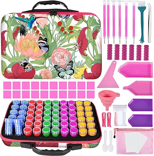 FAMKEEP Boite Diamond Painting Rangement, 168 Articles Boîte de Rangement Diamant,70 Emplacements Diamond Painting Accessoires Boite de Rangement avec Outils,Diamant Broderie Box,pour DIY Craft - Nail Gallerys