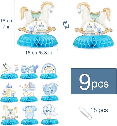 GEBETTER 9Pcs Décoration Table Baby Shower Centre de Table en Nid d’Abeille pour Fête Naissance Prénatale Gender Reveal (Rose pour Fille) - Nail Gallerys