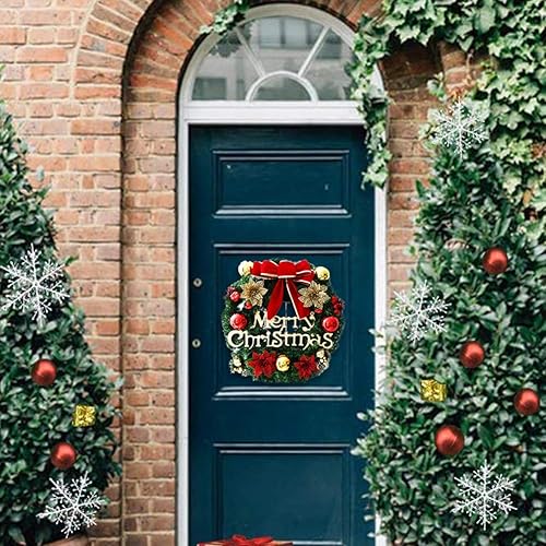 LICHENGTAI Couronne de Noel Porte, Sapin de Noel Guirlande de Noel Decoration de Noel Exterieur avec décoration de Noël illuminé, 30CM Christmas Wreath - Nail Gallerys