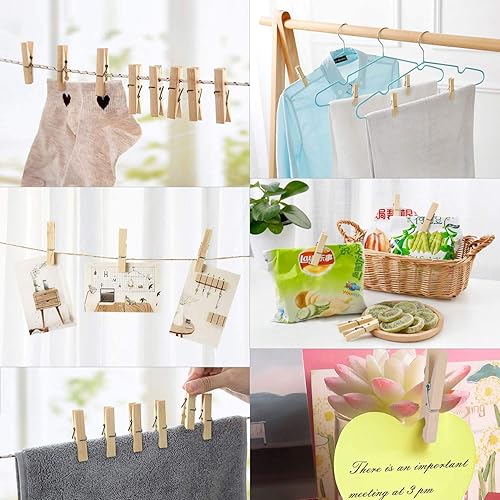 Lot de 100 grandes pinces à linge en bois robustes pour suspendre les vêtements - 7,6 cm - Nail Gallerys