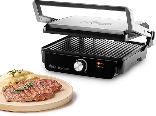Ufesa PR1000 Fuji Grill Viande et Croque Monsieur Multifonction, 1000W, Plaques Antiadhésives, Ouverture à 180º, Sans BPA, Poingée à Froid - Nail Gallerys