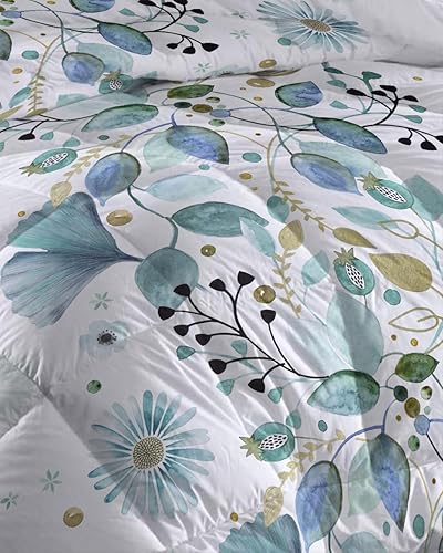 Le linge de Jules Couette Microfibre 220x240 - Imprimée Double-Face - 550 grs/m2 - Bloom - Nail Gallerys