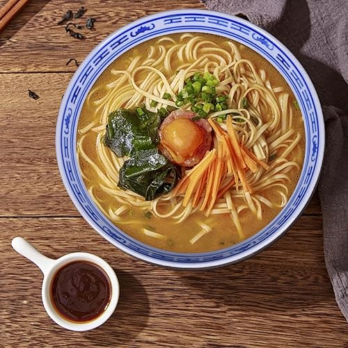 Hintyne Lot de 2 bols à nouilles Ramen bols chinois en porcelaine bleue et blanche grand bol en céramique 7x3 pouces 800 ml bol à soupe chinois pour dessert soupe céréales riz - Nail Gallerys