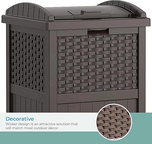 Suncast GHW1732 Resin Wicker Trash Hideaway - Nail Gallerys